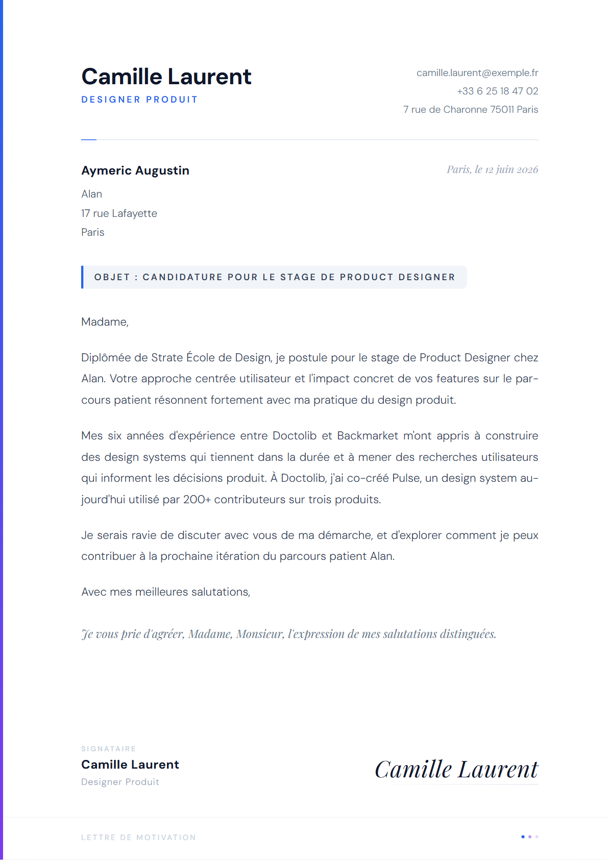 Aperçu du modèle Lumière